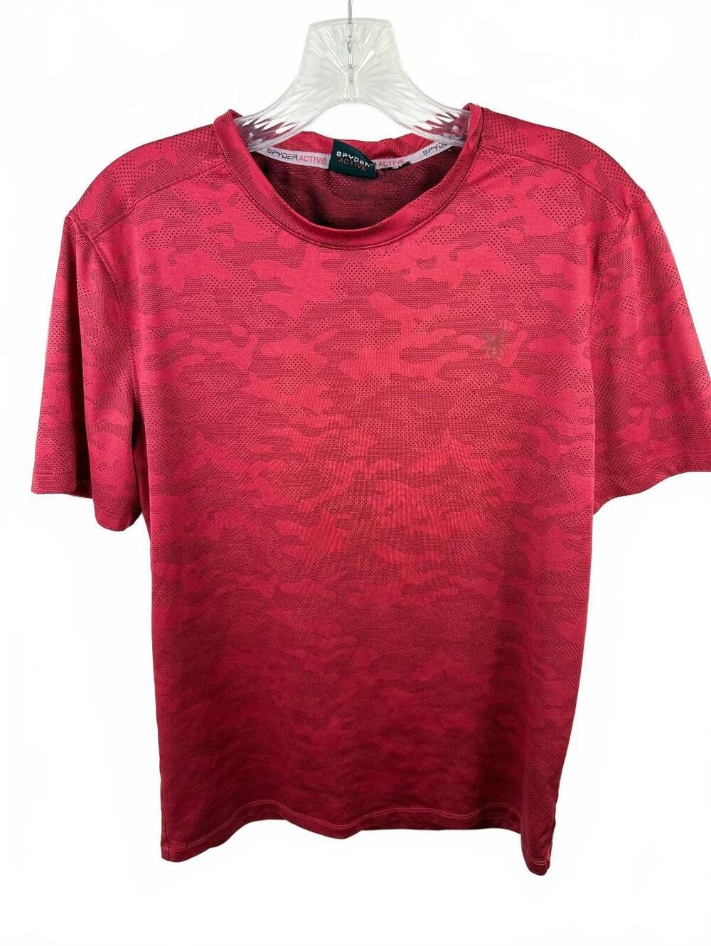 Spyder Active Red Camouflage Short Sleeve Shirt